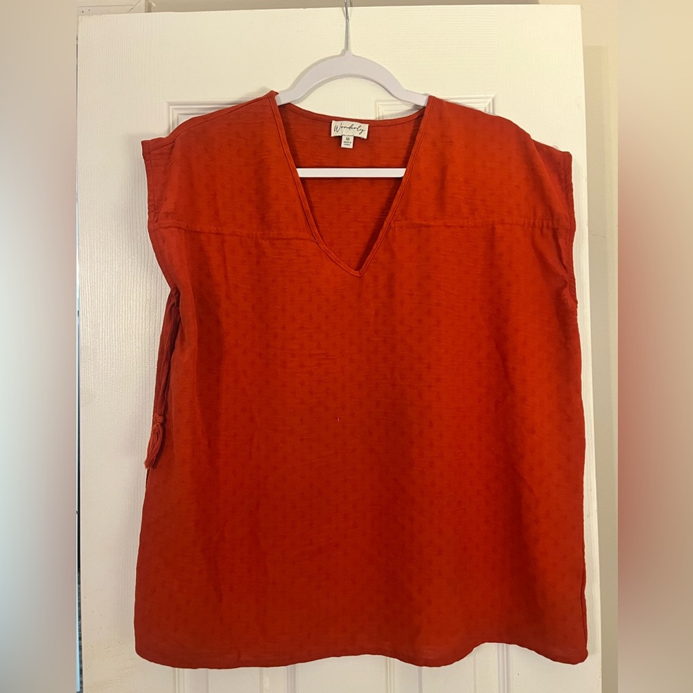 Wonderly Red Boxy Blouse